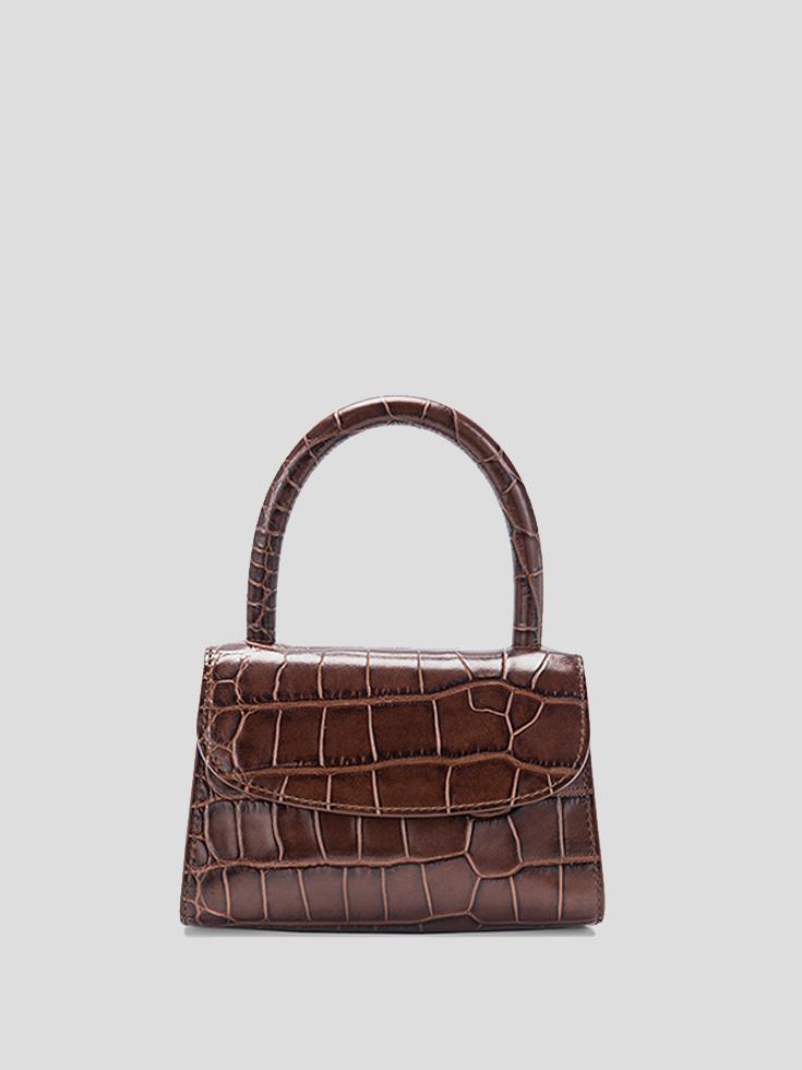 Image of Mini Croc Embossed Top Handle Bag