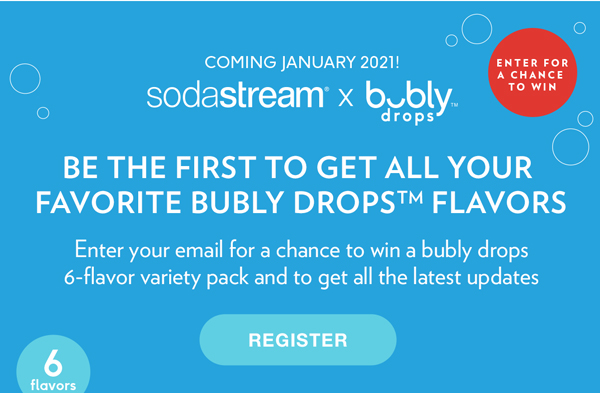 Enter your email for a chance to win a bubly<span>T</span> drops 6-flavor variety pack and get all the latest details.
