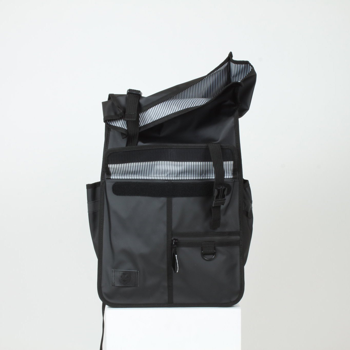 ECO Monochrome Rolltop Backpack Pannier Black