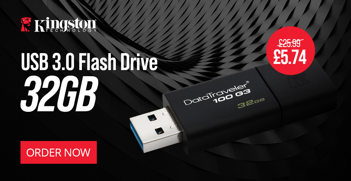 Save 78% - Kingston USB 3.0 Flash Drive 32GB - Only ?5.74