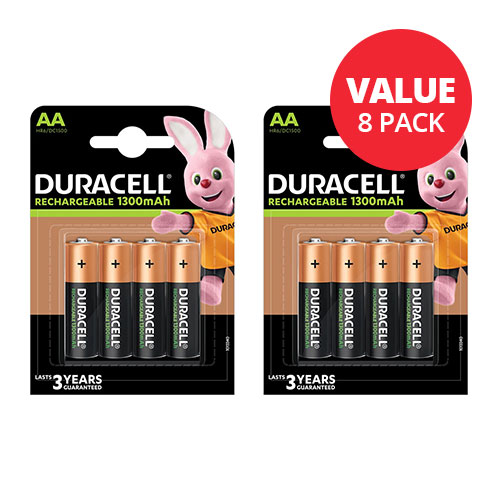 Value 8 Pack - Duracell AA 1300mAh Recahrgeable Batteries - Only ?10.95