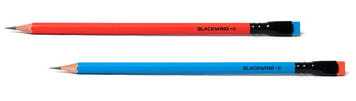 Blackwing 6 Pencils - Blue & Red Stacked