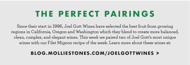 The Perfect Pairings - Since their start in 1996, Joel Gott Wines have selected the best fruit from growing regions in California, Oregon and Washington which they blend to create more balanced, clean, complex, and elegant wines. This week we paired two..