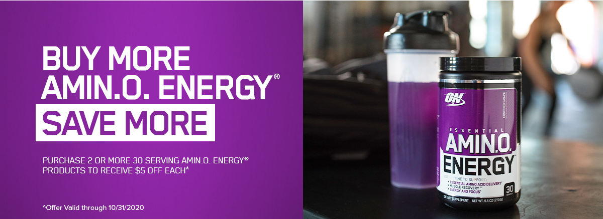 Buy two or more AMIN.O. ENERGY and save $5 each - Max 8 - expires 11/1/2020