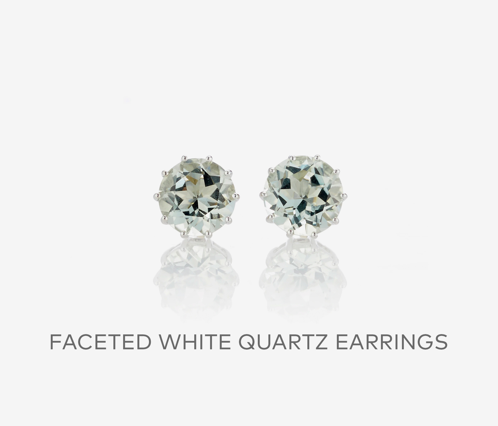 Faceted White Quartz Earrings