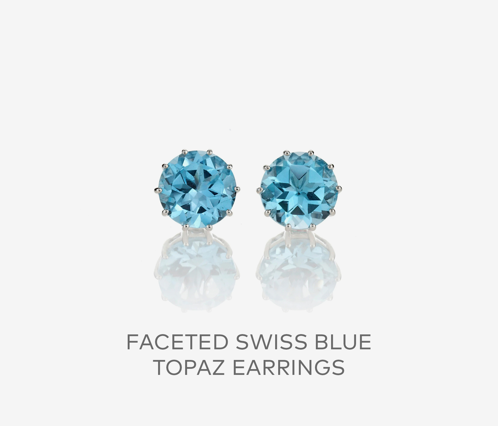 Faceted Swiss Blue Topaz Earrings
