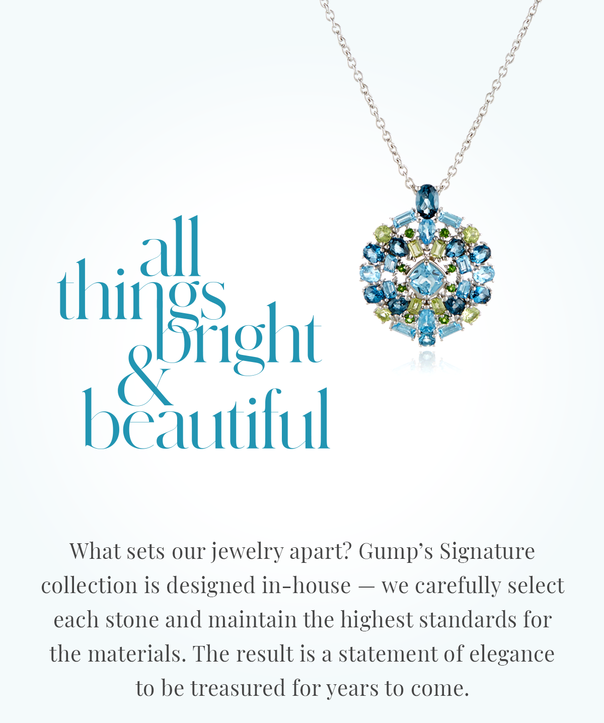 Gump''s Signature Summer Jewel-Tone Cluster Pendant Necklace