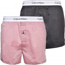 2-Pack Boxer Shorts Slim-Fit, Slate / Pale Red