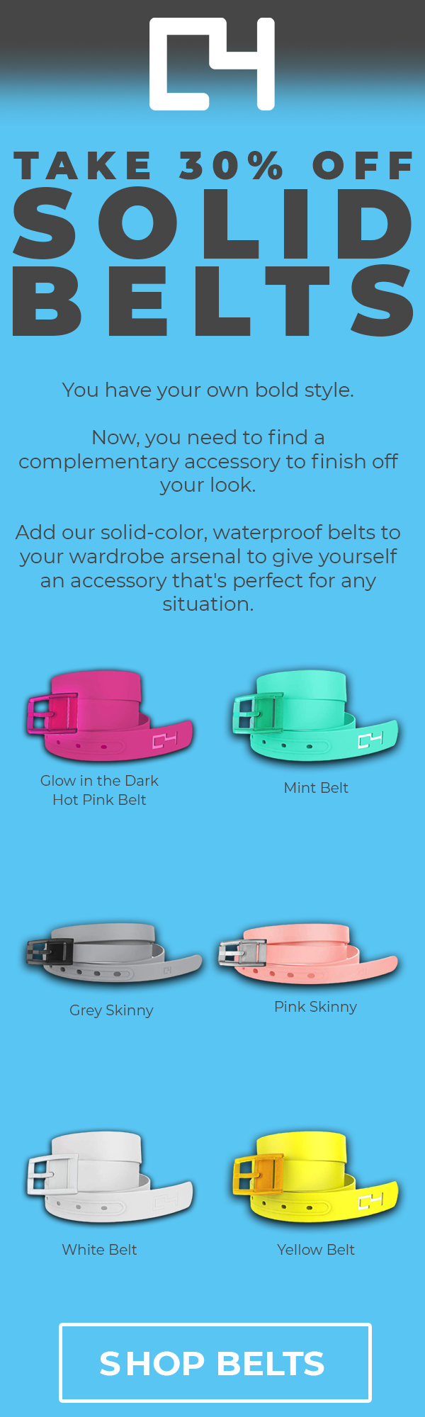 Shop belts NOW!