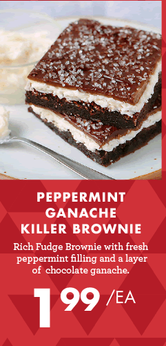 Peppermint Ganache Killer Brownie - $1.99 each