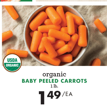 Organic Baby Peeled Carrots - 1 lb. - $1.49 each