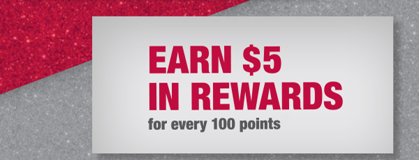 Earn $5 in rewards for every 100 points