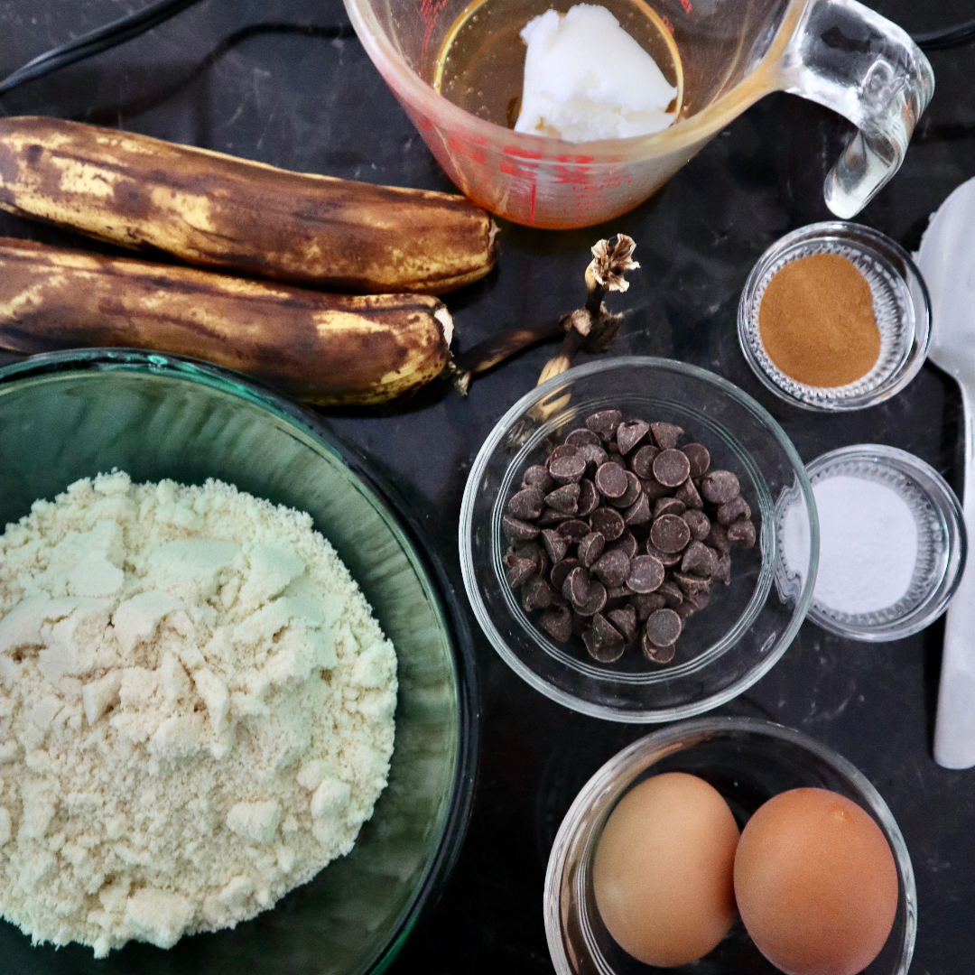 Banana chocolate chip muffin recipe.