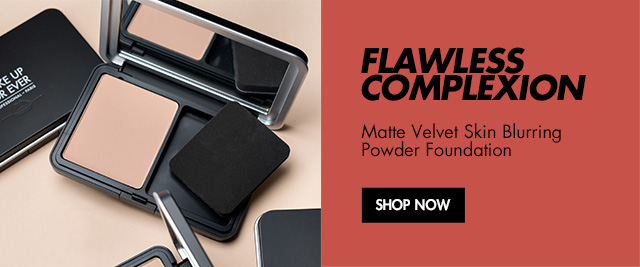 Flawless complexion with Matte Velvet Skin Blurring Powder Foundation