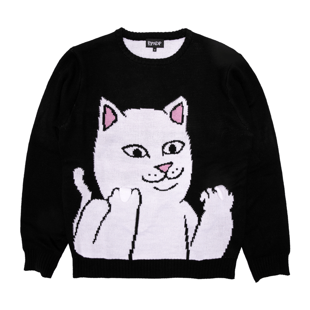 Image of Lord Nermal Flippy Knitty Sweater (Black)