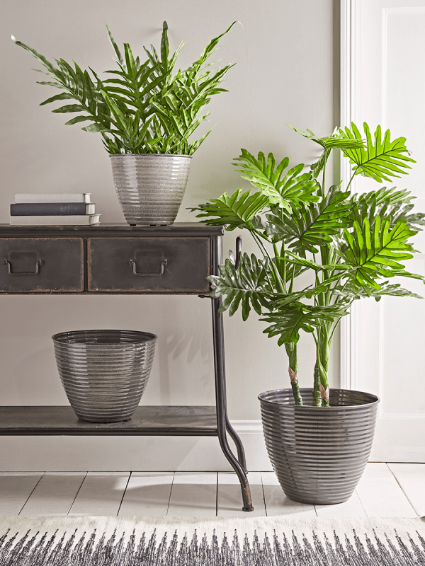 NEW Three Ribbed Grey Planters