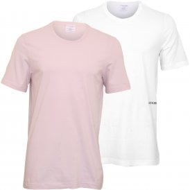 2-Pack Statement 1981 Crew-Neck T-Shirts, White / Pink Sky