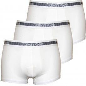 3-Pack Cooling Cotton Stretch Boxer Trunks, White