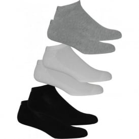 6-Pack Cushioned Trainer Socks, White/Grey/Black