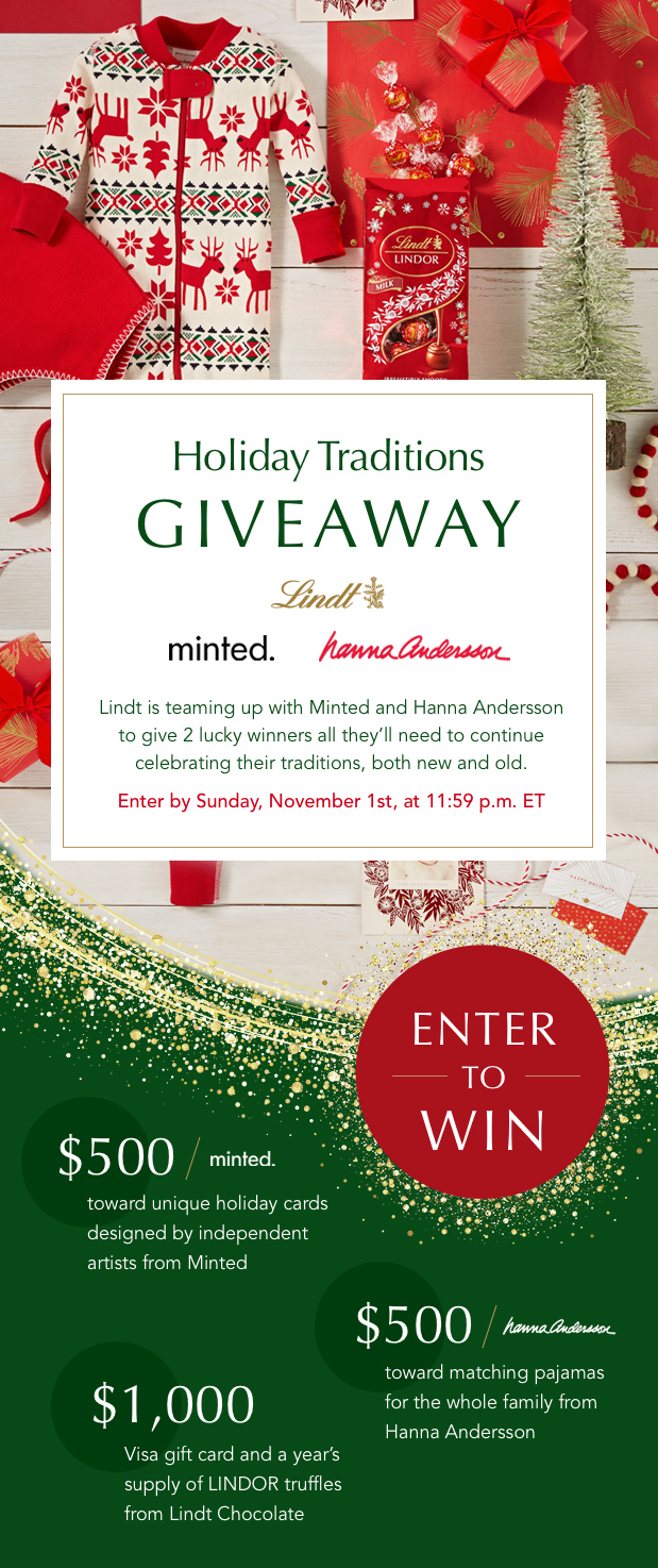 Holiday Traditions Giveaway From Lindt & Minted