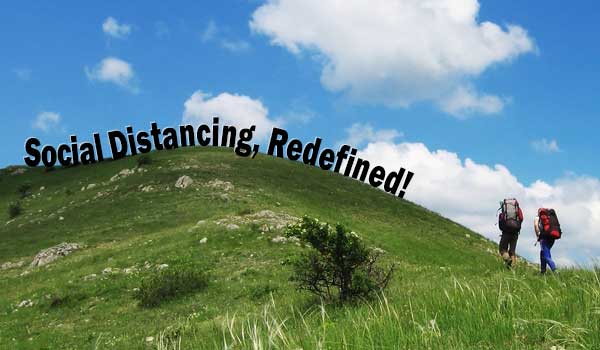 image: hiking a deserted hillside - social distancing redefined!