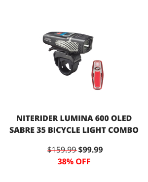 NITERIDER LUMINA 600 OLED SABRE 35 BICYCLE LIGHT COMBO