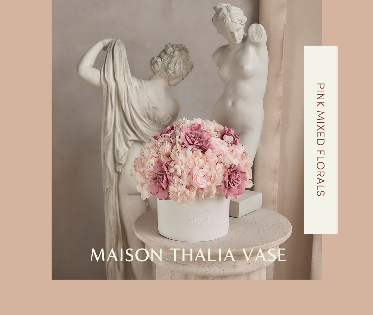 Pink Mixed Floral. Maison Thalia Vase. Shop Now.