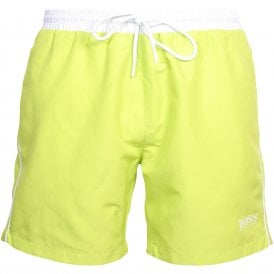 Starfish Swim Shorts, Lime with white contrast
