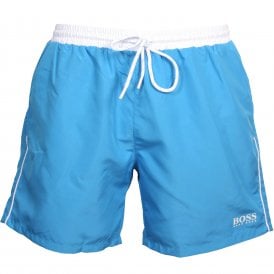 Starfish Swim Shorts, Bright Blue with white contrast