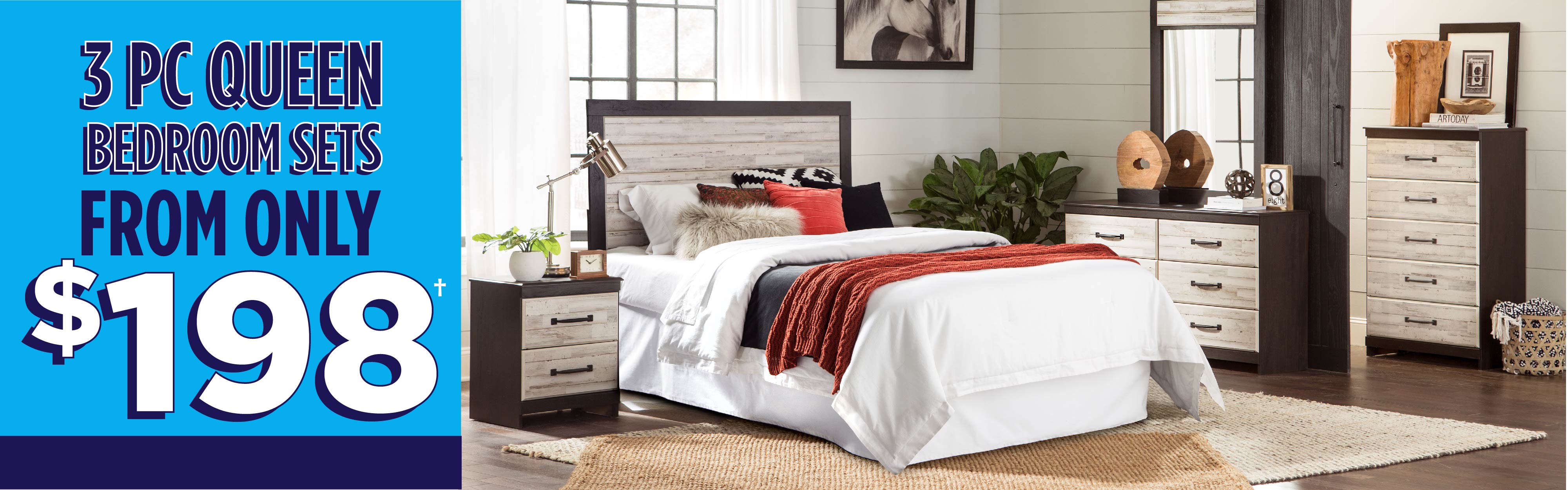 3-pc. Bedroom Sets from only $198!