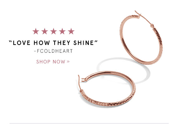 10K Rose Gold Textured Hoop Earrings