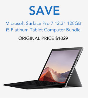 Microsoft Surface Pro 7 12.3 128GB i5 Platinum Tablet Computer Bundle
