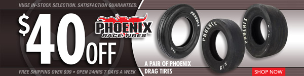 Save $40 on a pair of Phoenix Drag Tires