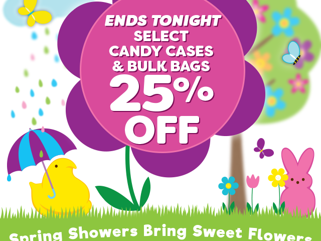 Select candy cases & bulk bags - 25% off