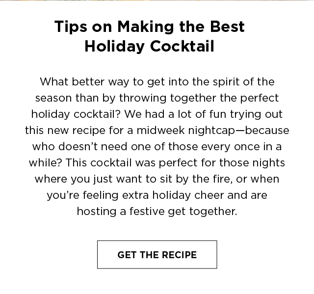 Recipe for holiday cocktail.