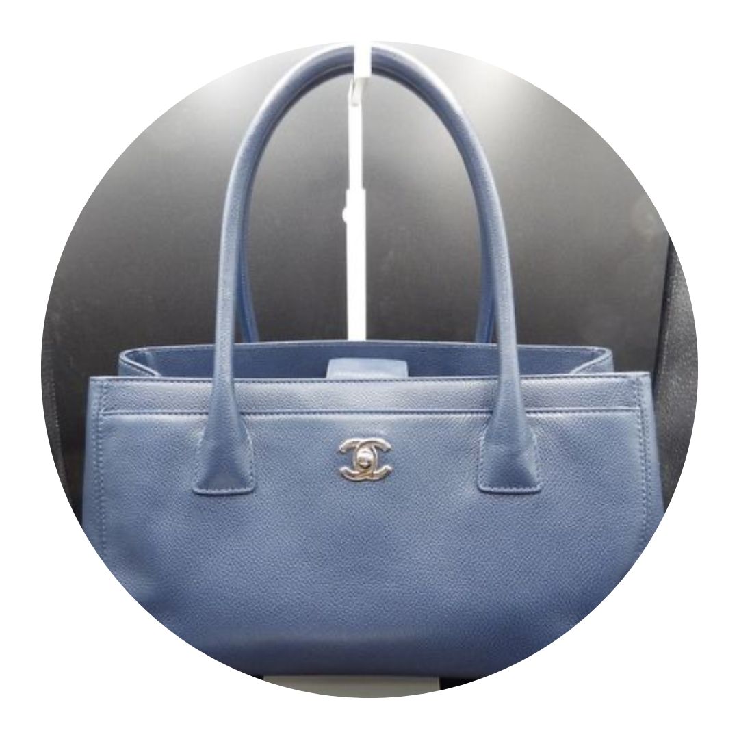 Chanel Blue Caviar Leather Cerf Tote
