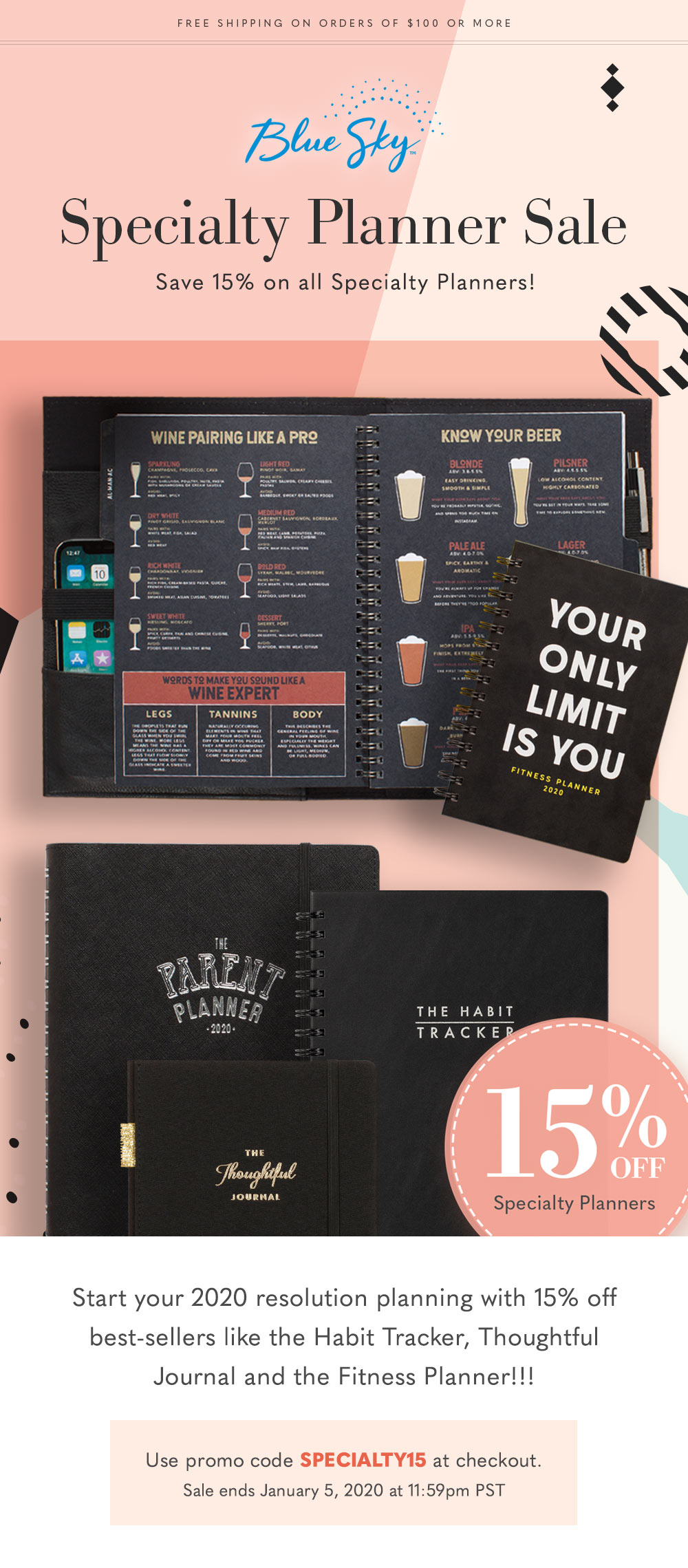 15% off Specialty Planners