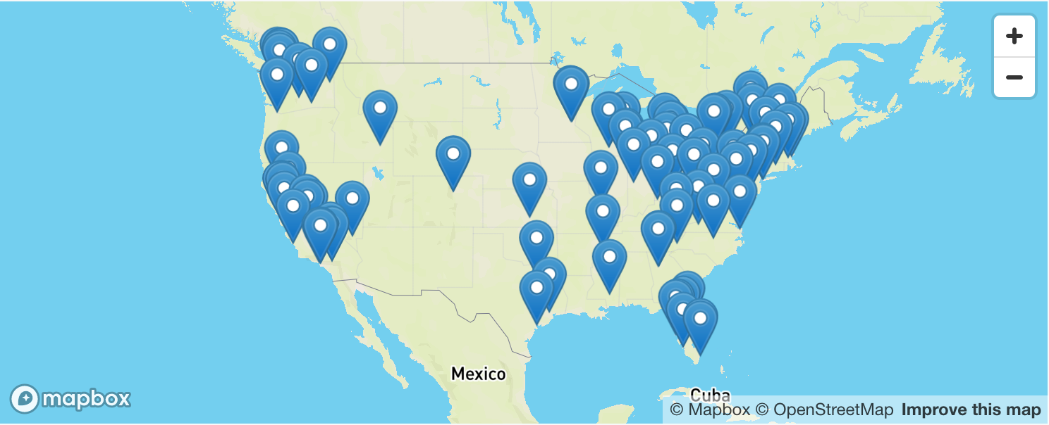 Map of J20 Events