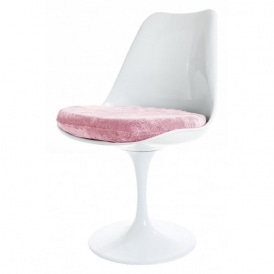 White and Luxurious Light Pink Tulip Style Side Chair