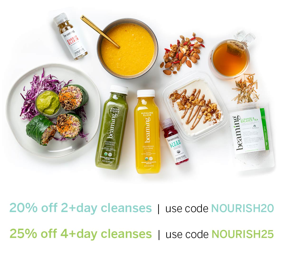 20% off 2+Day Cleanses use code NOURISH20 | 25% off 4+Day Cleanses use code NOURISH25