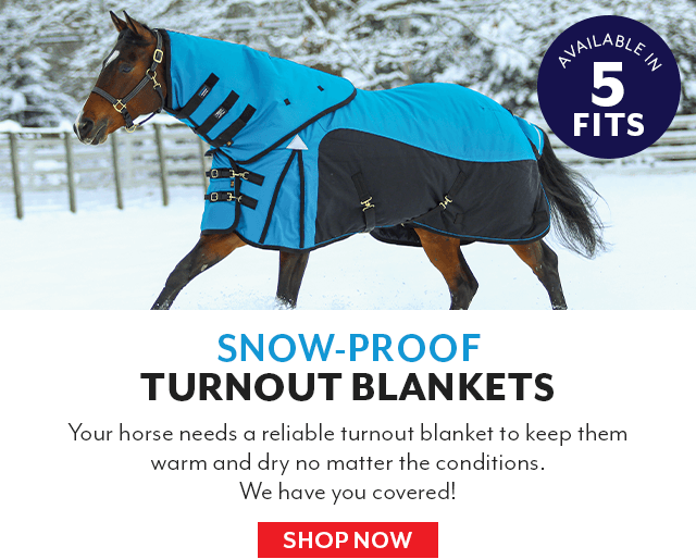 Wet, snowy weather? Make sure your horse is prepared for the elements with a waterproof turnout blanket.