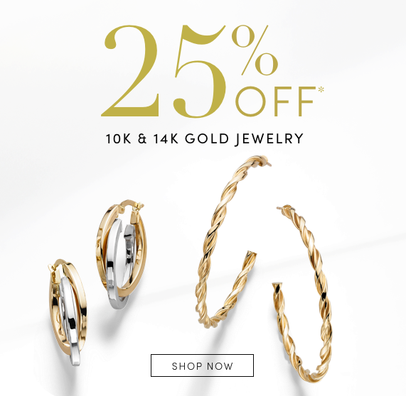 25% off 10k and 14k gold jewelery