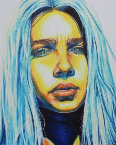 Saturated by Lily. Colored pencil on paper