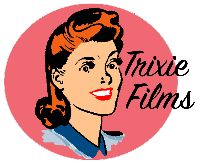 Trixie Films logo - drawing of winking woman in a retro style
