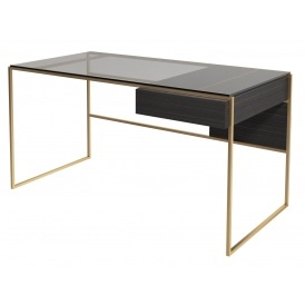 Luxe - Desk With Drawer In Various Oak Stains And Frame Finishes