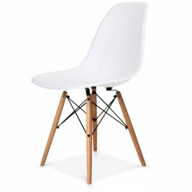 Style Cool White Plastic Retro Side Chair