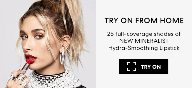 Try on From Home - 25 full-coverage shades of New Mineralist Hydra-Smoothing Lipstick - Try On