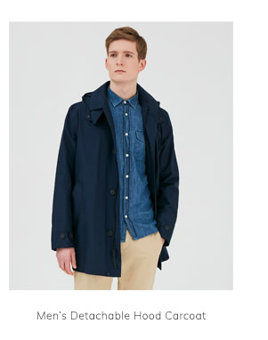 Men’s Detachable Hood Carcoat
