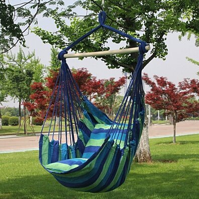Striped Cushioned Hammock Chair Swing, Mult. Colors