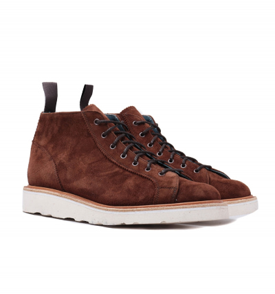 Tricker''s Ethan Ridge Kudu Reverse Suede Lace Up Boots
